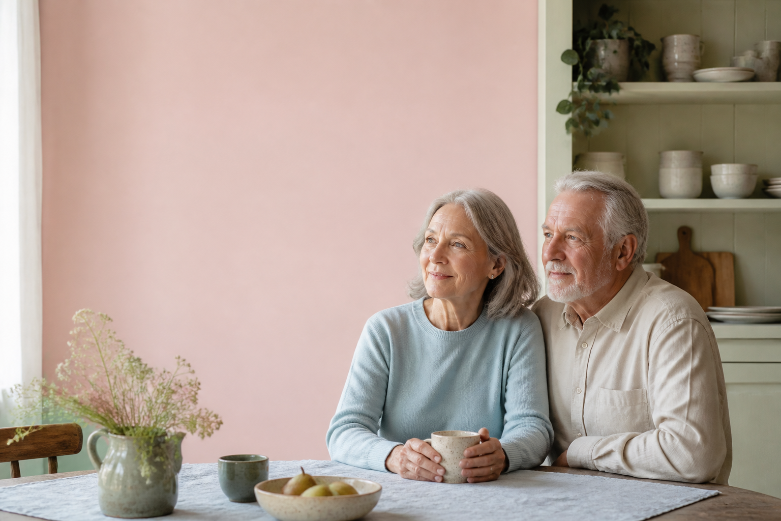 A calm, reassuring moment between family members planning ahead to protect their loved ones